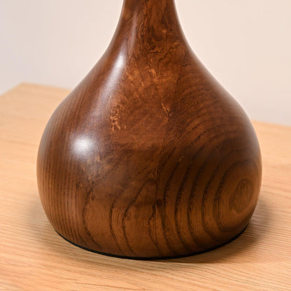Élise Glass Table Lamp with Wooden Base and LED Dimmer