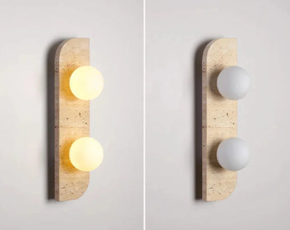 Élodie Arco Travertine LED Wall Sconce