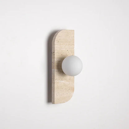 Élodie Arco Travertine LED Wall Sconce
