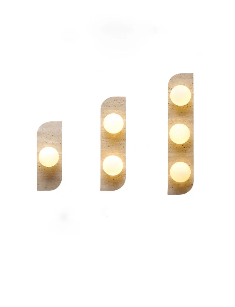 Élodie Arco Travertine LED Wall Sconce
