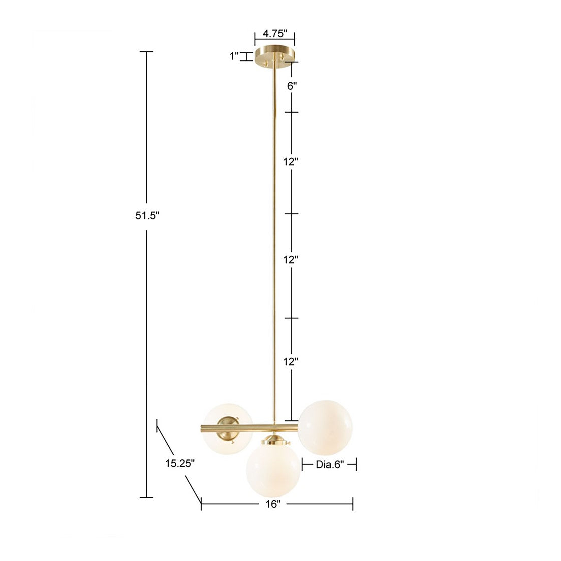 Élise Aurelia Frosted Glass Globe Chandelier