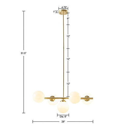 Élise Aurelia Frosted Glass Globe Chandelier
