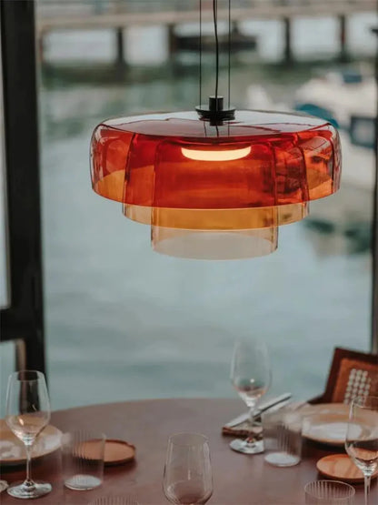 Sophie Aurora Layered Glass Pendant Light Tinted Ceiling Lamp