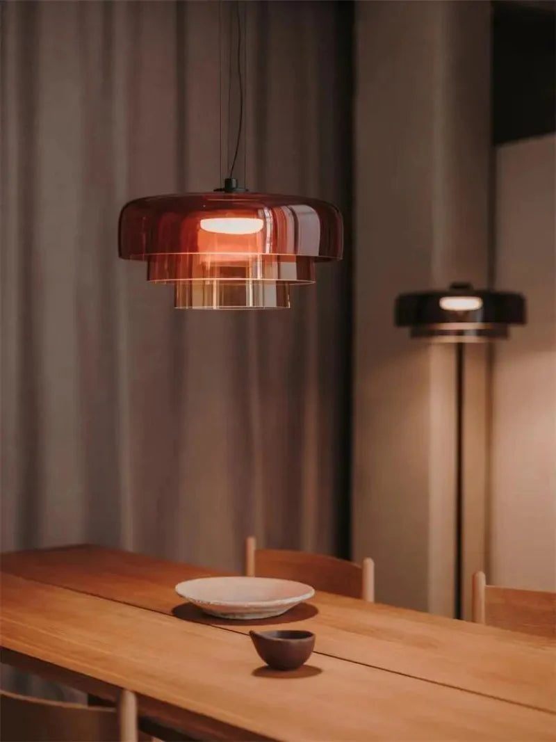 Sophie Aurora Layered Glass Pendant Light Tinted Ceiling Lamp