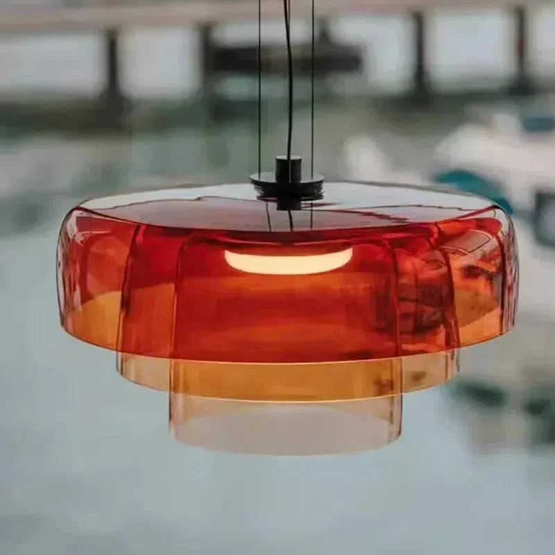 Sophie Aurora Layered Glass Pendant Light Tinted Ceiling Lamp