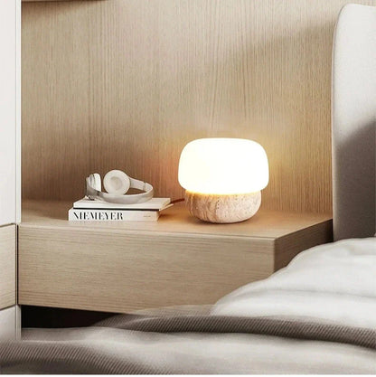 Juliette Travertine Mushroom LED Lamp
