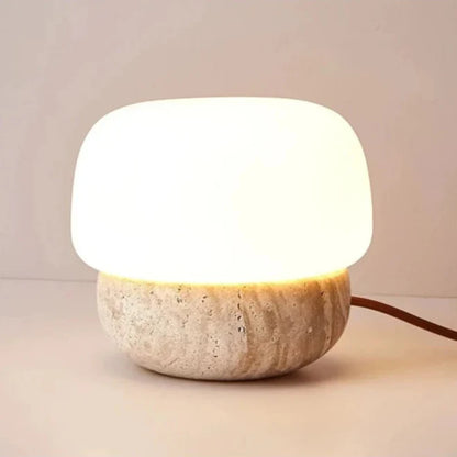 Juliette Travertine Mushroom LED Lamp