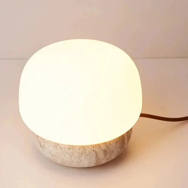 Juliette Travertine Mushroom LED Lamp