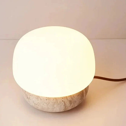 Juliette Travertine Mushroom LED Lamp