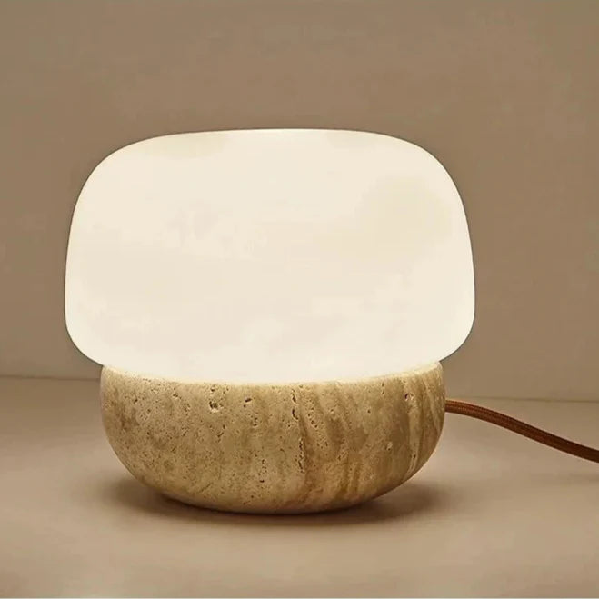 Juliette Travertine Mushroom LED Lamp
