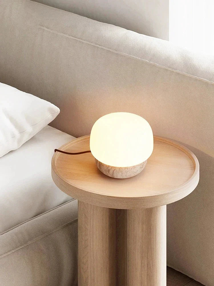 Juliette Travertine Mushroom LED Lamp