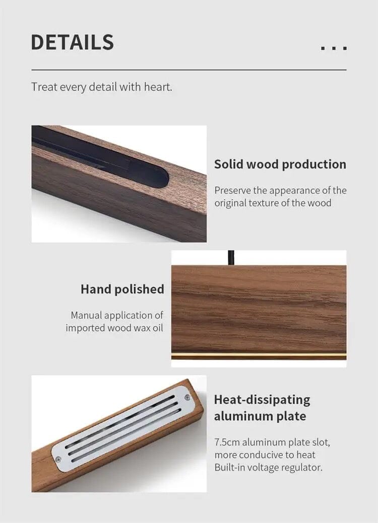 Amélie Oak & Walnut Linear Chandelier