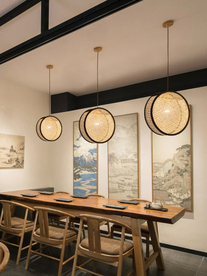 Élise Bali Rattan Round LED Pendant Light