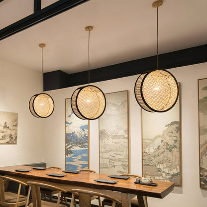 Élise Bali Rattan Round LED Pendant Light