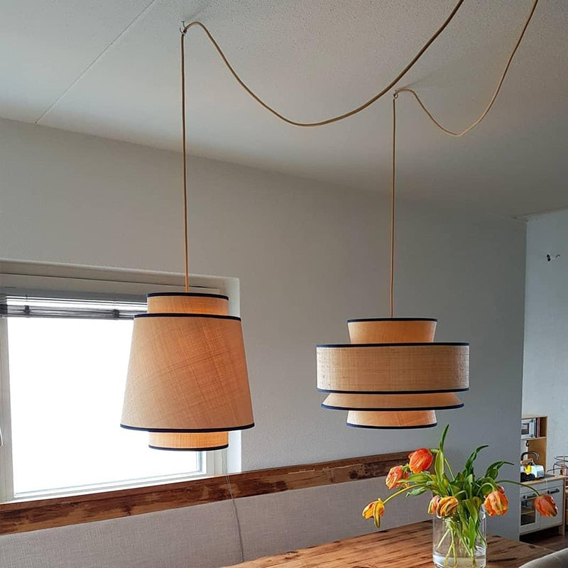 Élise Bali Sculptural Rattan LED Pendant Light
