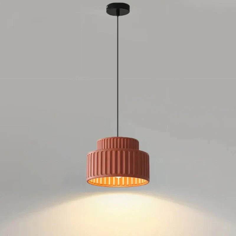 Camille Ribbed Resin LED Pendant Light Nordic Style Ceiling Lamp