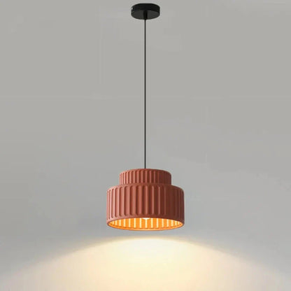 Camille Ribbed Resin LED Pendant Light Nordic Style Ceiling Lamp
