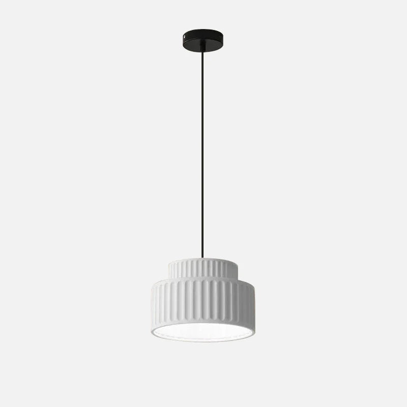 Camille Ribbed Resin LED Pendant Light Nordic Style Ceiling Lamp
