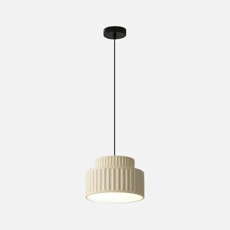 Camille Ribbed Resin LED Pendant Light Nordic Style Ceiling Lamp