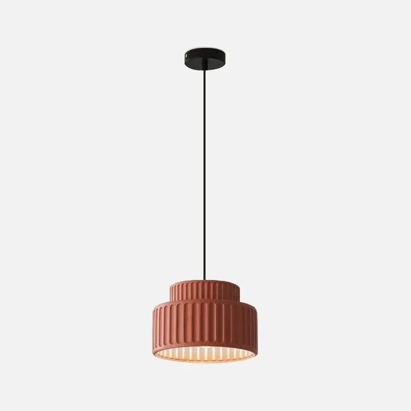 Camille Ribbed Resin LED Pendant Light Nordic Style Ceiling Lamp