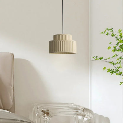 Camille Ribbed Resin LED Pendant Light Nordic Style Ceiling Lamp