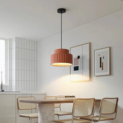 Camille Ribbed Resin LED Pendant Light Nordic Style Ceiling Lamp