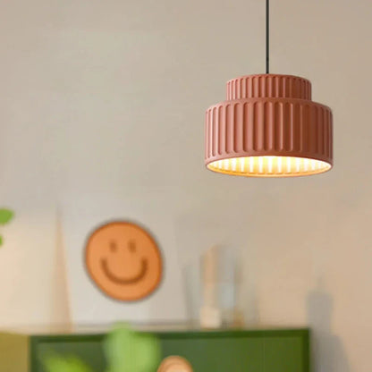 Camille Ribbed Resin LED Pendant Light Nordic Style Ceiling Lamp