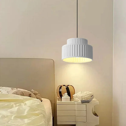 Camille Ribbed Resin LED Pendant Light Nordic Style Ceiling Lamp