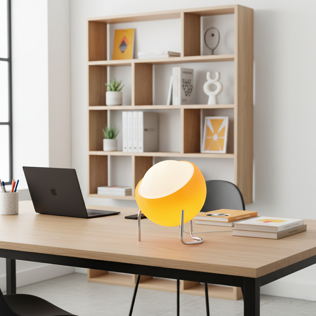 Margaux Bauhaus Dome Table Lamp with Curved Metal Base