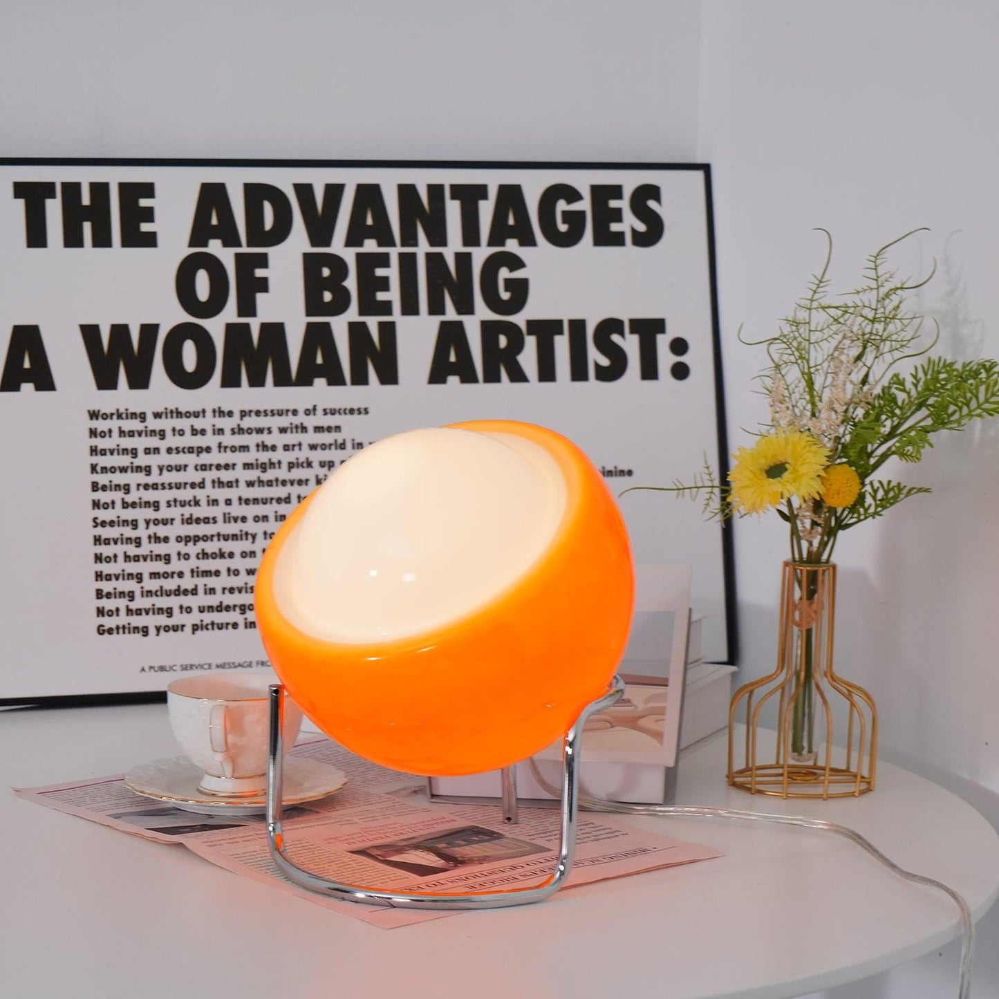 Margaux Bauhaus Dome Table Lamp with Curved Metal Base