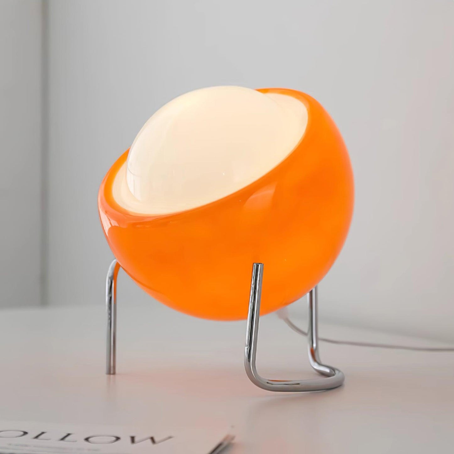 Margaux Bauhaus Dome Table Lamp with Curved Metal Base