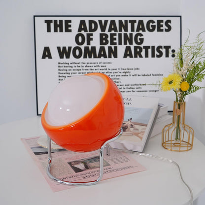 Margaux Bauhaus Dome Table Lamp with Curved Metal Base