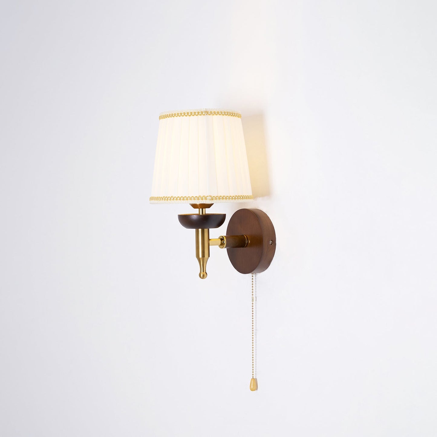 Isabelle Blixen Wall Lamp Wood and Fabric Classic Lighting