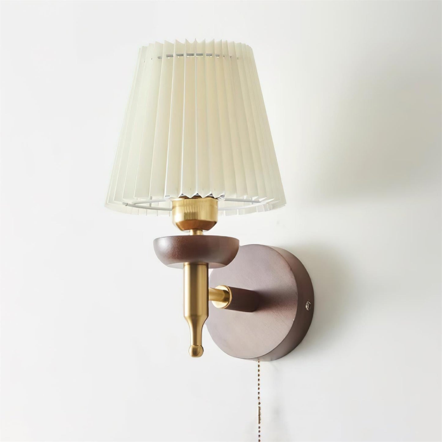Isabelle Blixen Wall Lamp Wood and Fabric Classic Lighting