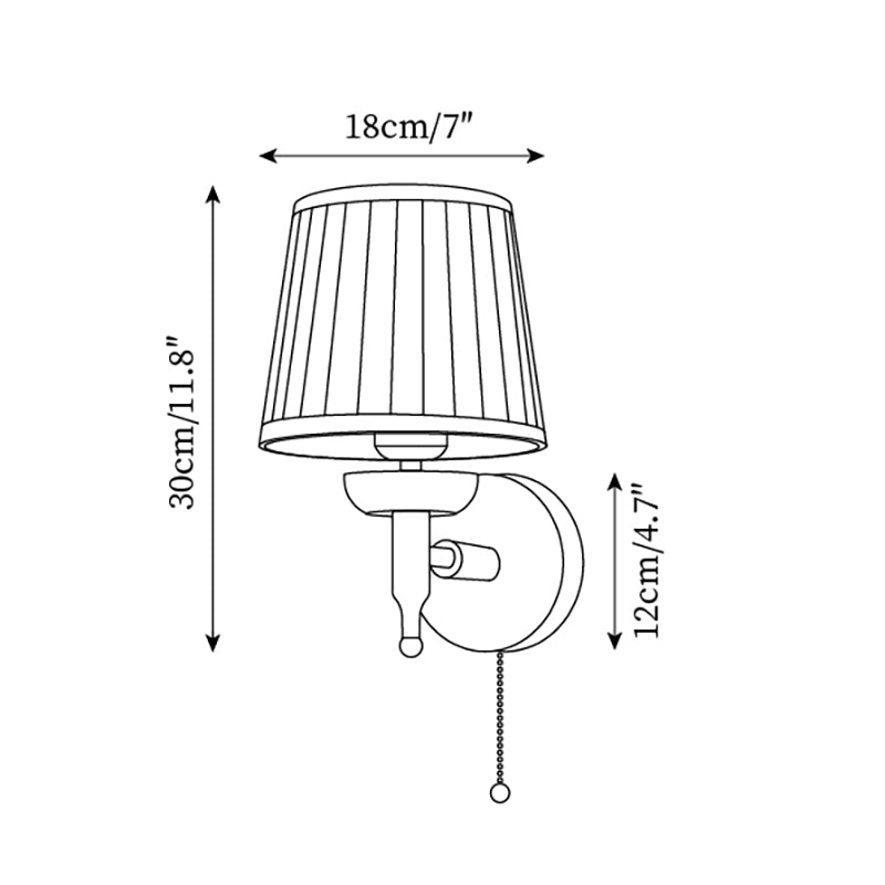 Isabelle Blixen Wall Lamp Wood and Fabric Classic Lighting