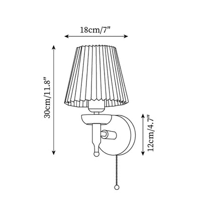 Isabelle Blixen Wall Lamp Wood and Fabric Classic Lighting