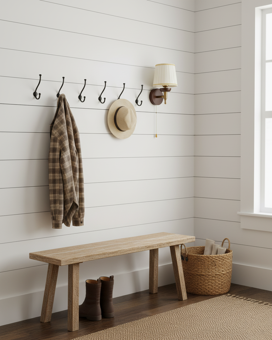 Isabelle Blixen Wall Lamp Wood and Fabric Classic Lighting