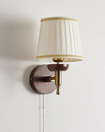Isabelle Blixen Wall Lamp Wood and Fabric Classic Lighting