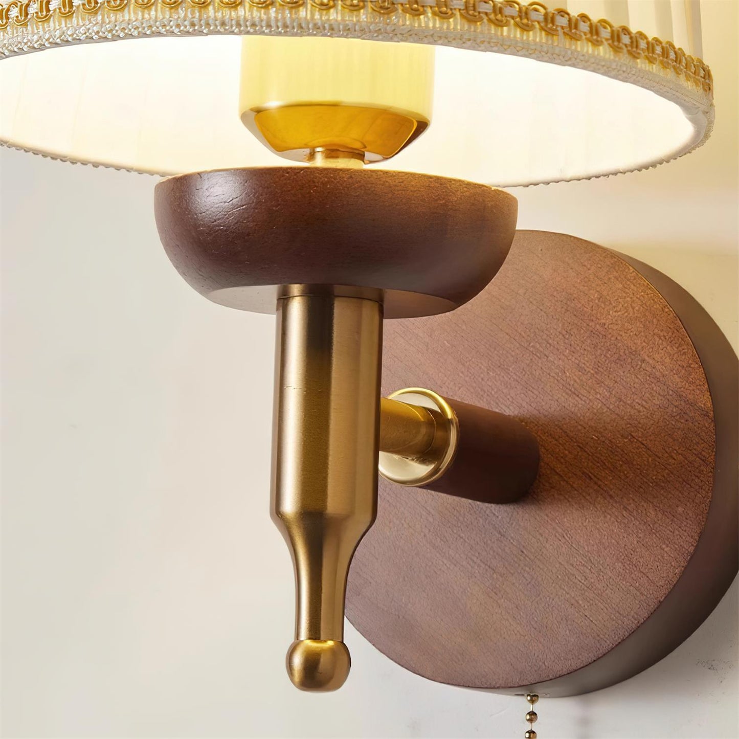 Isabelle Blixen Wall Lamp Wood and Fabric Classic Lighting