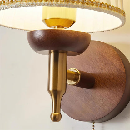 Isabelle Blixen Wall Lamp Wood and Fabric Classic Lighting