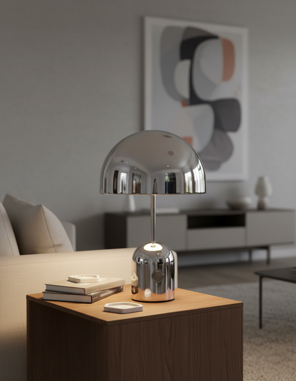 Émilie Portable Glossy LED Table Lamp with Modern Curves