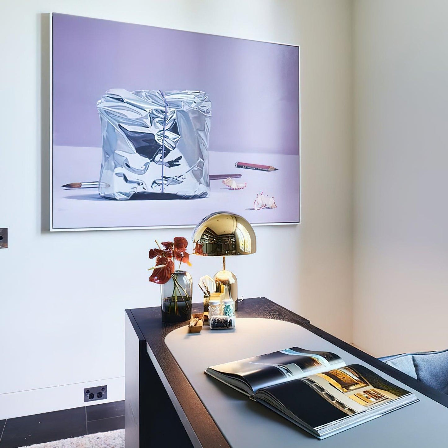 Émilie Portable Glossy LED Table Lamp with Modern Curves