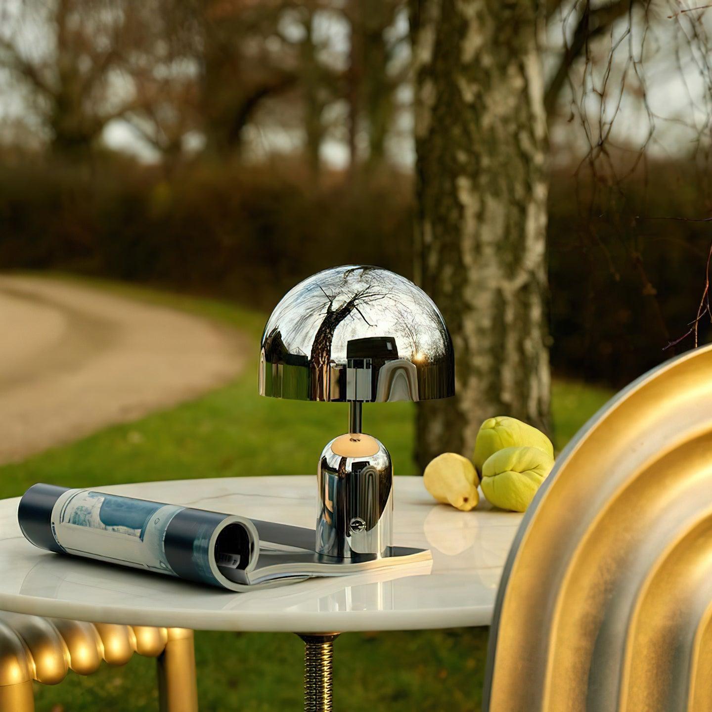 Émilie Portable Glossy LED Table Lamp with Modern Curves