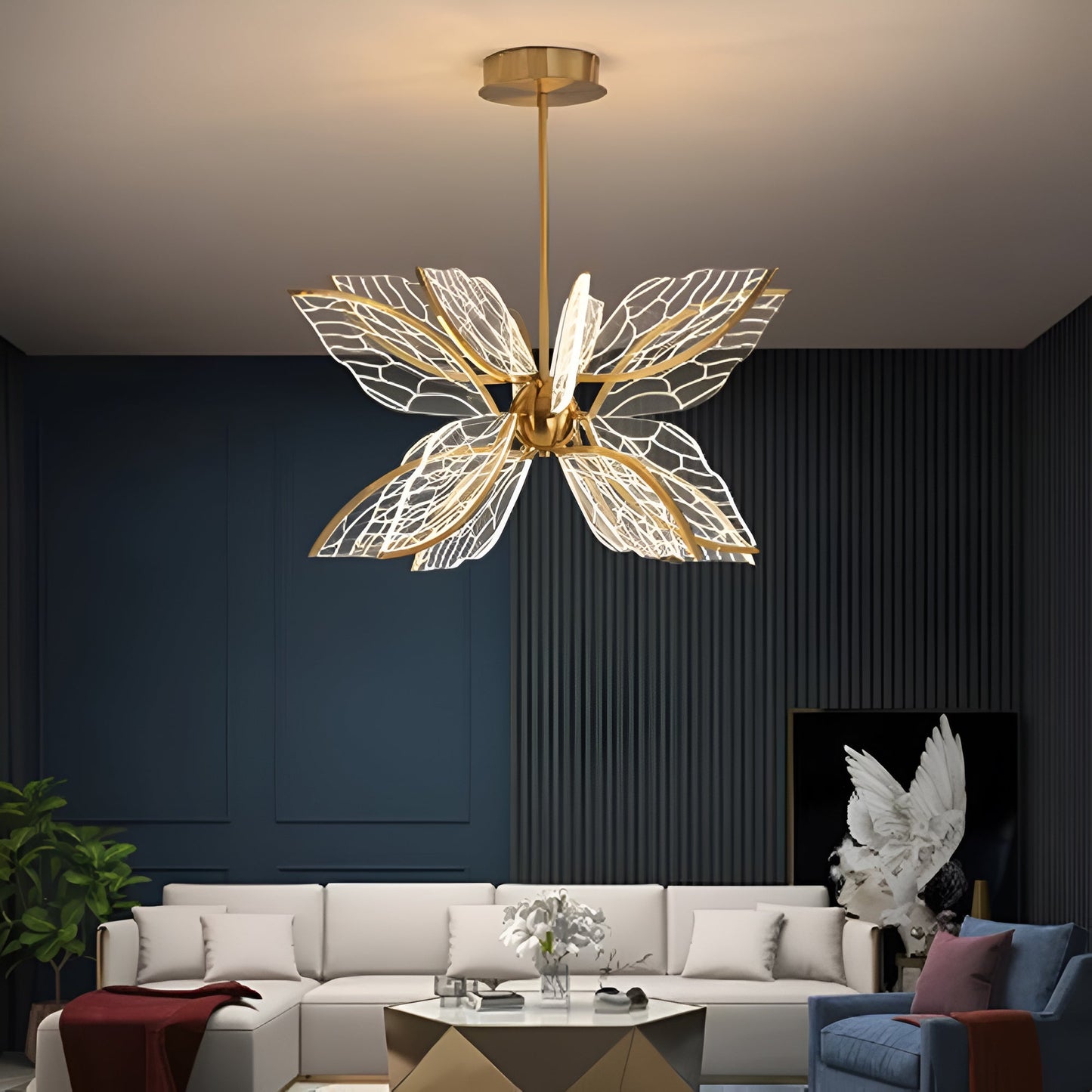 Inès Butterfly Acrylic Chandelier