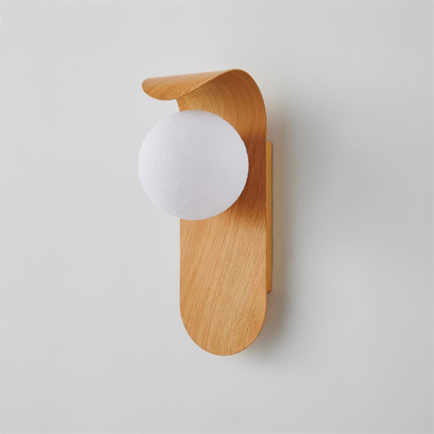 Amélie Carlyle Wall Lamp with Frosted Globe and Wood Base