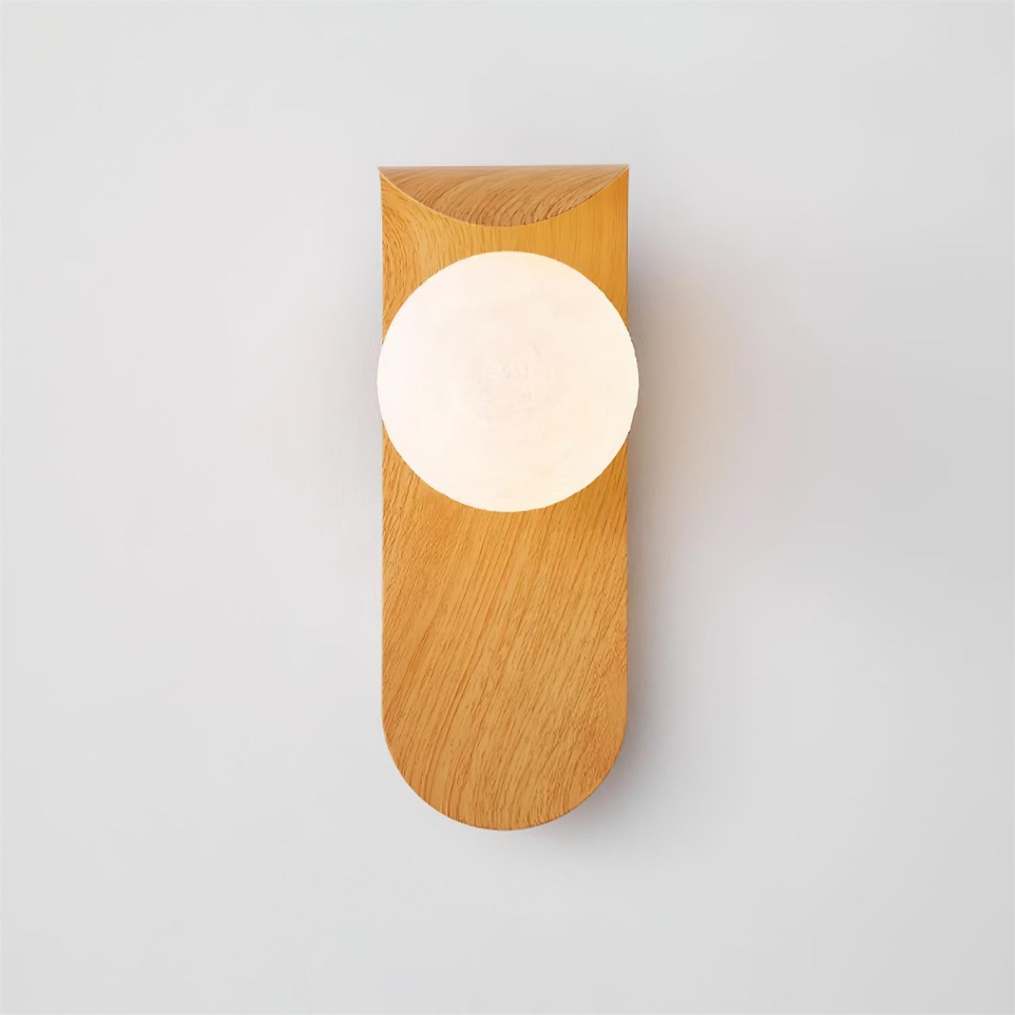 Amélie Carlyle Wall Lamp with Frosted Globe and Wood Base