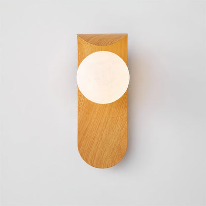 Amélie Carlyle Wall Lamp with Frosted Globe and Wood Base