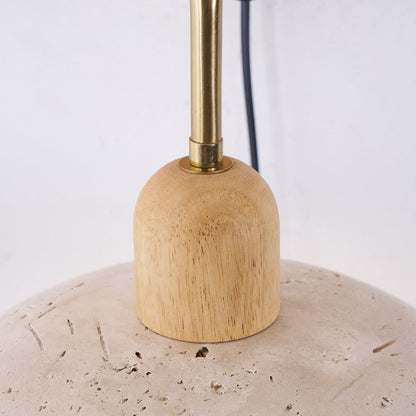 Amélie Carolia Wall Lamp Metal Wood and Travertine LED Lighting