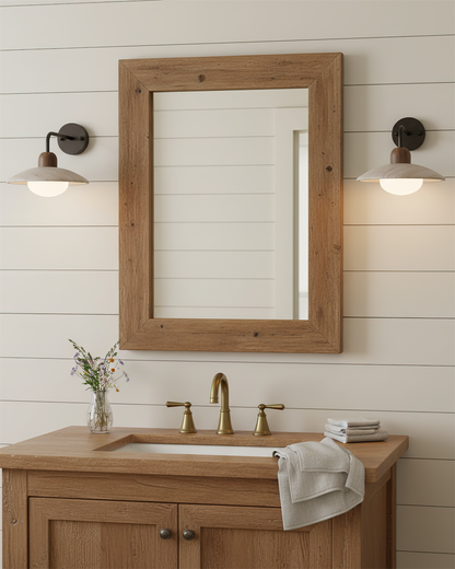 Carolia Travertine Wall Lamp with Wood Base and Brushed Brass Arm