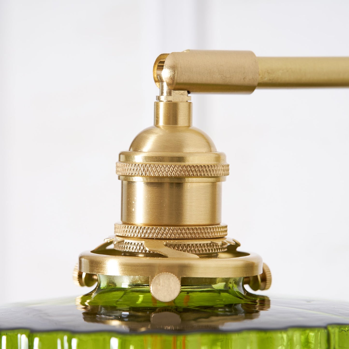 Camille Cavella Plug-In Wall Lamp with Green and Clear Fish-Scale Glass